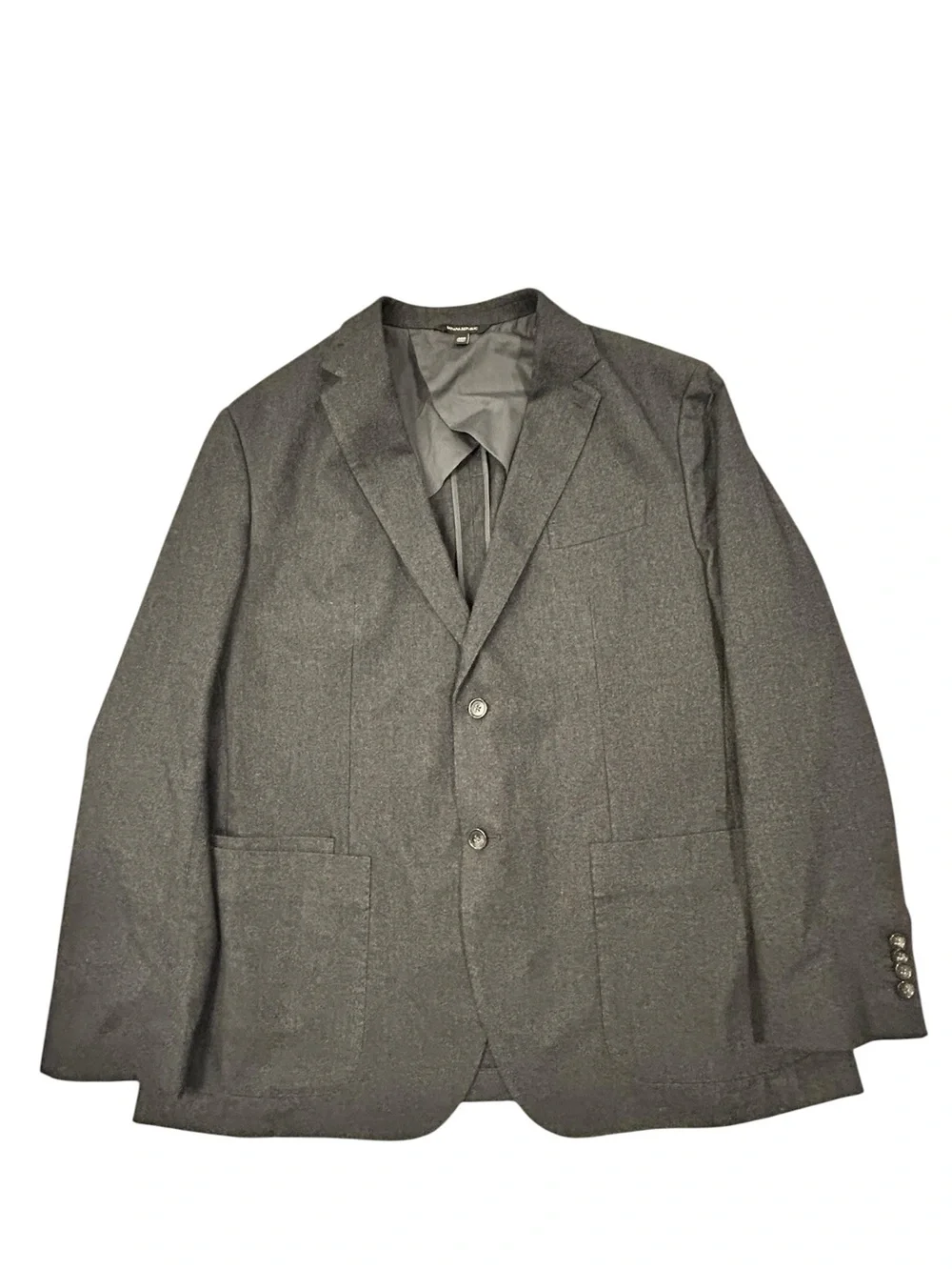 Banana Republic Men's Dark Gray Two-Button Blazer 46R Cotton Topcoat Modern Slim